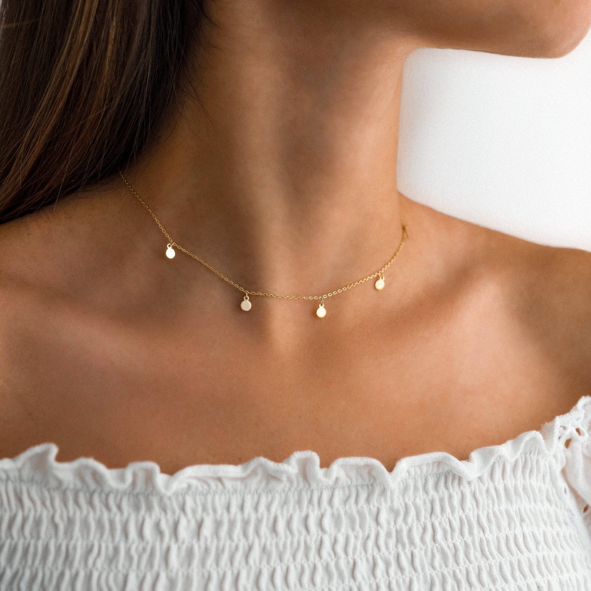 Dainty gold choker on sale necklace