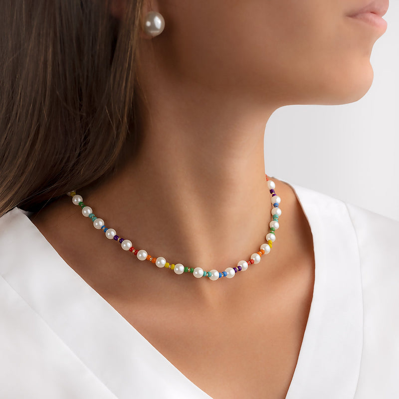 "Multicolour Pearls" Necklace - SophiaJewels