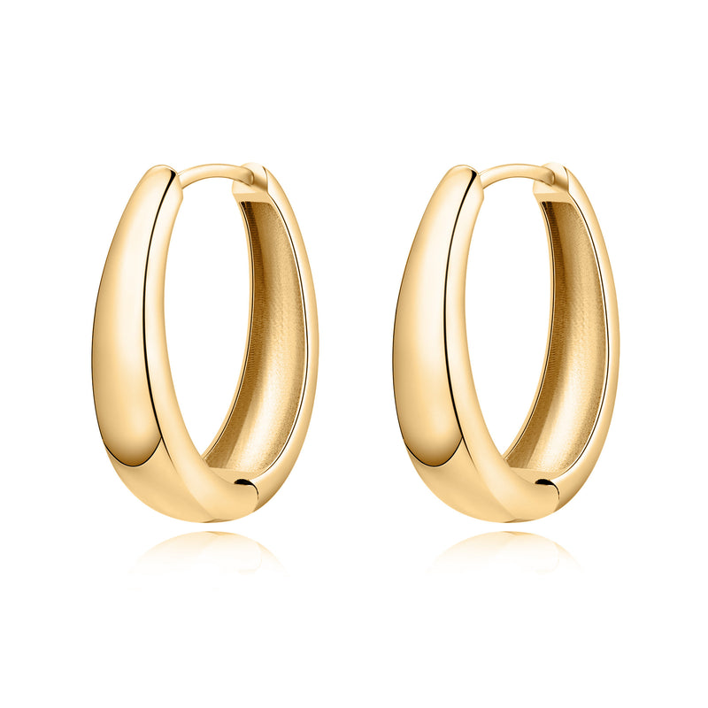 "Oval Hoop Ring" Earrings