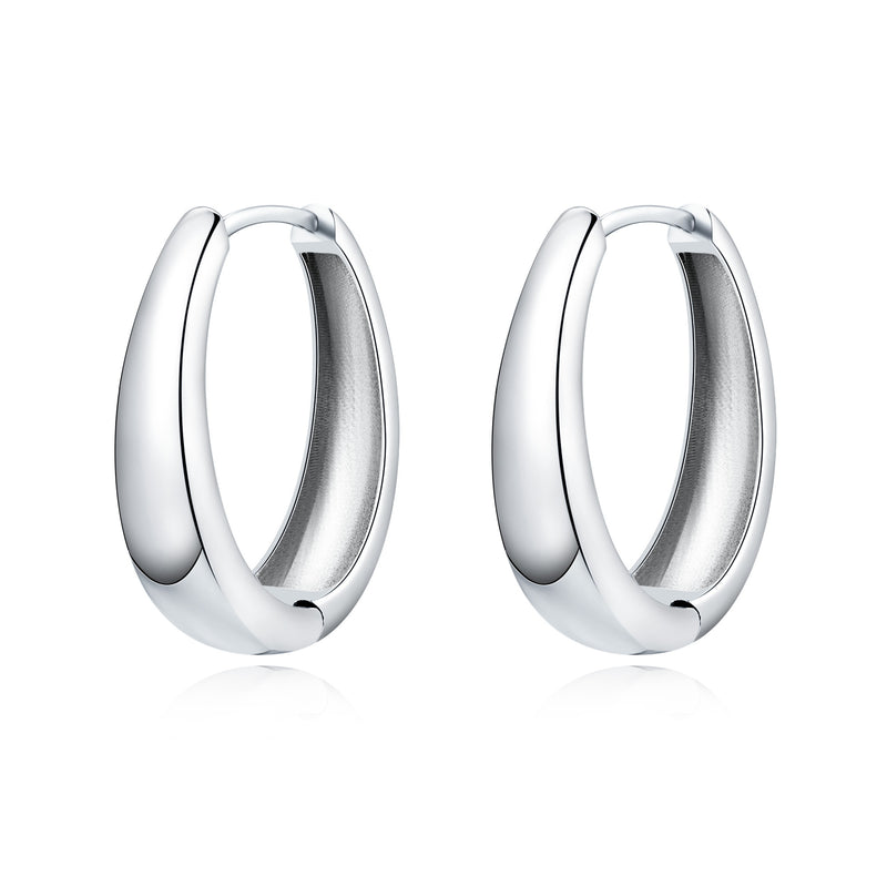 "Oval Hoop Ring" Earrings