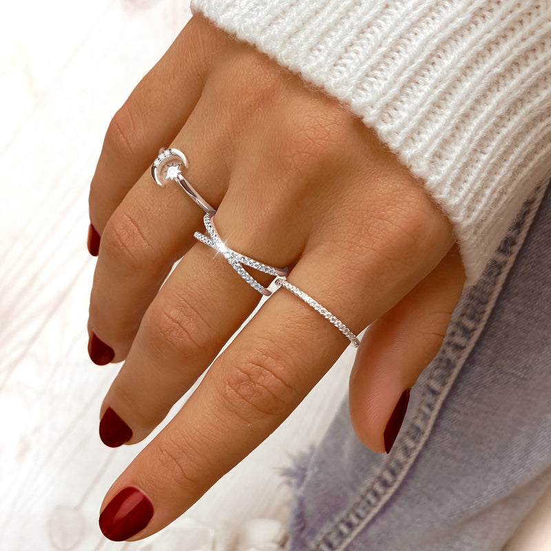 "Star and Moon" Ring