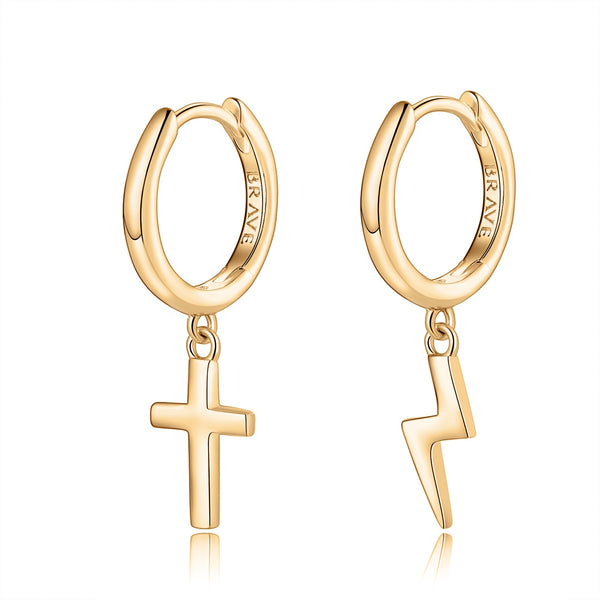 Gold plated mens on sale earrings