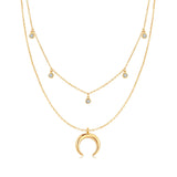 "Half Moon Zirconia" Necklace - SophiaJewels