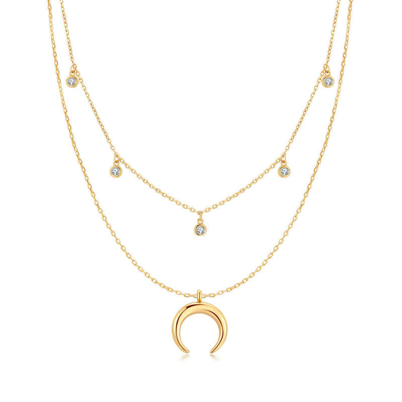 "Half Moon Zirconia" Necklace - SophiaJewels