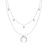 "Half Moon Zirconia" Necklace - SophiaJewels