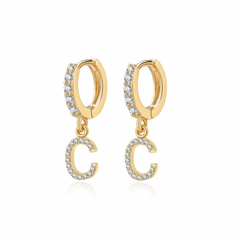 "Initial Hoops" Earrings - SophiaJewels