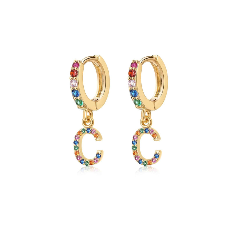 Rainbow earrings store hoops