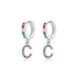 "Rainbow Initial Hoops" Earrings - SophiaJewels