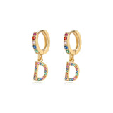 "Rainbow Initial Hoops" Earrings - SophiaJewels