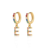 "Rainbow Initial Hoops" Earrings - SophiaJewels