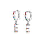 "Rainbow Initial Hoops" Earrings - SophiaJewels