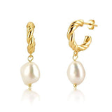 "Half Ring Pearls" Earrings - SophiaJewels