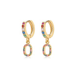 "Rainbow Initial Hoops" Earrings - SophiaJewels