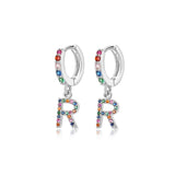 "Rainbow Initial Hoops" Earrings - SophiaJewels