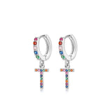 "Rainbow Initial Hoops" Earrings - SophiaJewels