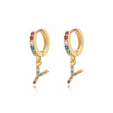 "Rainbow Initial Hoops" Earrings - SophiaJewels