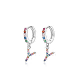 "Rainbow Initial Hoops" Earrings - SophiaJewels