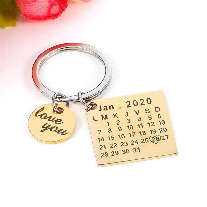 "Love You" Keychain Date - SophiaJewels