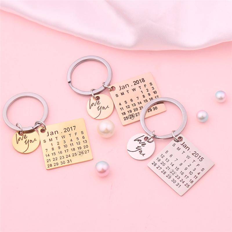 "Love You" Keychain Date - SophiaJewels