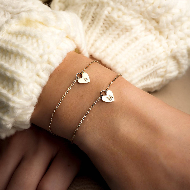 "Initial Heart" Bracelet - SophiaJewels