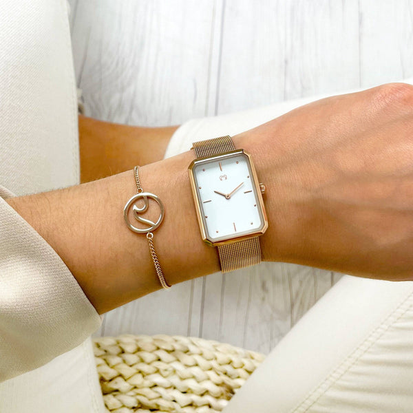 "Kapten" Watch ~ RoseWhite - SophiaJewels