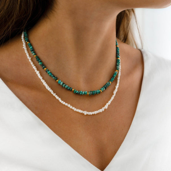 "Bondi Blue Summer" Necklace ~ Gold - SophiaJewels