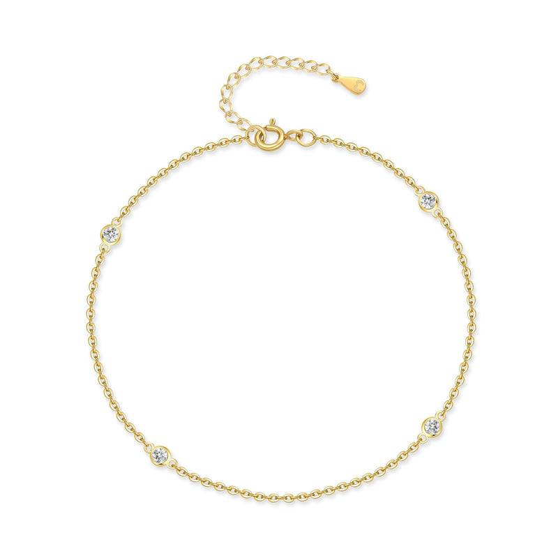 Gold hot sale diamond anklet